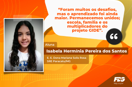 Read more about the article Depoimento da Aluna Isabela Hermínia Pereira dos Santos