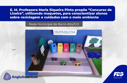 Read more about the article E. M. Professora Maria Siqueira Pinto propõe “Concurso de Lixeira”, utilizando maquetes, para conscientizar alunos sobre reciclagem e cuidados com o meio ambiente