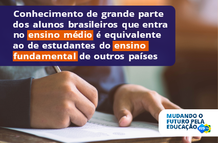 Leia mais sobre o artigo Conhecimento de grande parte dos alunos brasileiros que entra no ensino médio é equivalente ao de estudantes do ensino fundamental de outros países